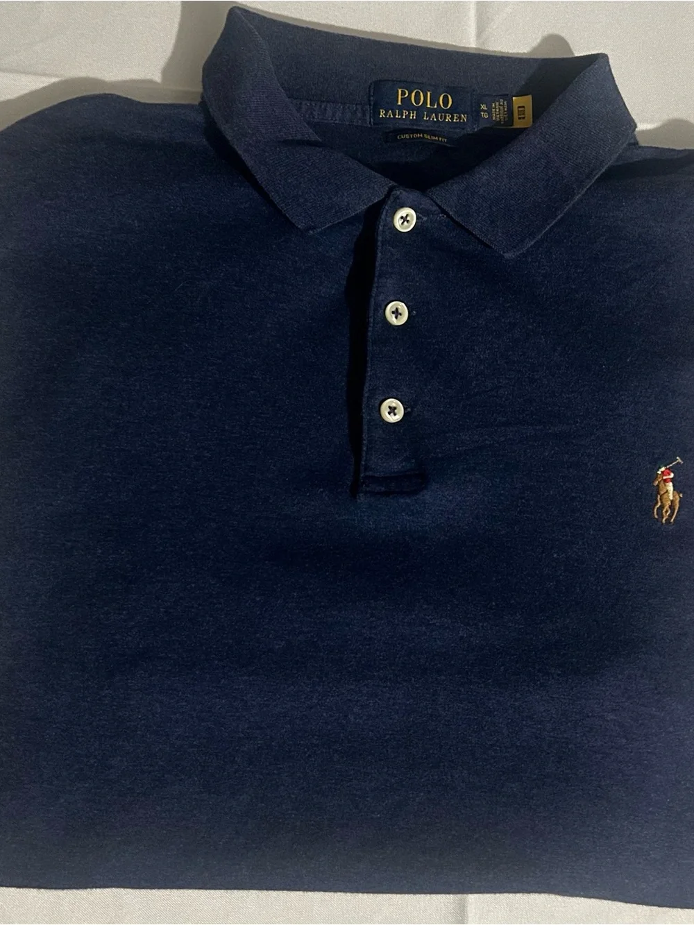 Ralph Lauren Men’s Navy Blue Polo with Embroidered Pony Super Soft